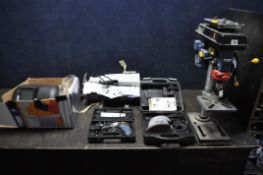 A SELECTION OF POWERCRAFT POWER TOOLS, including a bench drill, model number ZJ 4116 QA-1, height