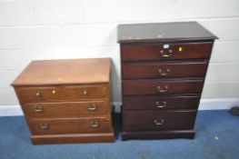 MORRIS FURNITURE COMPANY, A MAHOGANY CHEST OF FIVE DRAWERS, width 73cm x depth 44cm x height