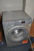 A HOTPOINT WMFUG842 WASHING MACHINE IN SILVER, width 60cm, depth 60cm, height 85cm (PAT pass, spin