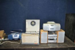 A COLLECTION OF AUDIO EQUIPMENT, including a vintage Ekco model RP364 record player with a Garrard