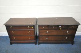 STAG MINSTREL, A CHEST OF FOUR SHORT OVER TWO LONG DRAWERS, width 107cm x depth 47cm x height