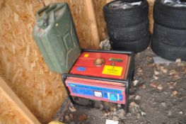 A NUPOWER PETROL GENERATOR with single 30a 240v outlet, volt gauge, 2kVa output and a 20ltr Jerry