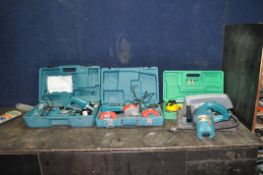 MAKITA POWER TOOLS comprising of a 5900br 240v circular saw, a 18v cordless drill with one good