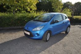 A 2012 FORD KA STUDIO 3 DOOR HATCHBACK CAR in blue, with a 1242cc petrol engine, five speed manual