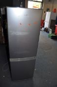 A LOGIK LS0BS23 FRIDGE FREEZER with stainless steel doors, width 50cm, depth 55cm, height 142cm (PAT