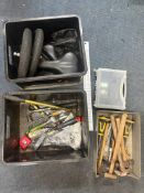 TWO TRAYS CONTAINING TOOLS, including a Minicraft rotary tools with power supply and bits (PAT