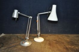 A MODERN ANGLEPOISE LAMP (PAT pass and working) and a modern table lamp (no bulb so untested) (2)