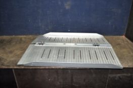 AN ALUMINIUM MOBILITY RAMP 73cm wide and 91cm long with carrying handle