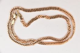 A 9CT GOLD CURB LINK CHAIN NECKLACE, solid links, fitted with a lobster clasp, hallmarked 9ct London