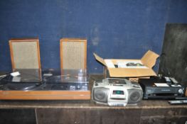 A COLLECTION OF AUDIO VISUAL EQUIPMENT including a vintage Sharp SG-315E music centre (PAT fail