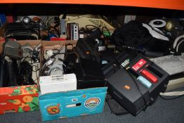 FOUR BOXES AND LOOSE SUNDRY ELECTRICAL ITEMS, to include an Amstrad Daisy Wheel printer, a Gordon