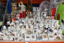 A QUANTITY OF CRESTED WARES AND ORNAMENTS ETC, to include Goss, Arcadian and Shelley examples,