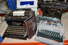 A GROUP OF TYPEWRITERS, WORD PROCESSORS AND IBM GOLF BALLS, comprising Oliver, Underwood and Smith-