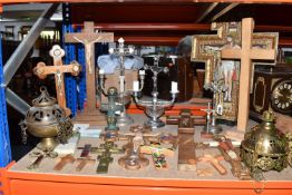 A COLLECTION OF MOSTLY CRUCIFIXES to include a large group of assorted crucifixes in assorted styles