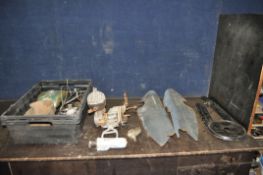A VINTAGE ENGINE CONVERSION FOR A BICYCLE in parts with two carburettors, fuel tank, etc , two