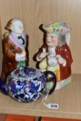TWO TOBY JUGS AND A TEAPOT to include a Royal Doulton teapot decorated with phoenixes in an Imari