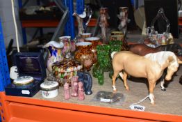 A GROUP OF CERAMICS, GLASSWARE AND SUNDRY ITEMS, to include two x Beswick Mare (Facing Right, Head