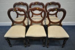 J TURTON, IN THE MANNER OF REILLY, A SET OF SIX BOLT BACK CHAIRS, with gold foliate upholstered seat