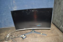 A SAMSUNG C27R500FHU 27in CURVED COMPUTER MONITOR with power supply (PAT pass, powers up but not