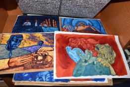 A COLLECTION OF CONTEMPORARY RELIGIOUS THEMED PAINTINGS, each depicting a scene from the Bible or