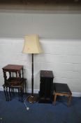 A SELECTION OF OCCASIONAL FURNITURE, to include a mahogany nest of three tables, largest table width