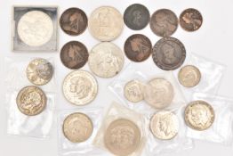 A PARCEL OF UK COINAGE TO INCLUDE A 1930 HALFCROWN COIN, Other Silver and High Grade Coins