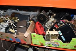 SEVEN BOXES AND LOOSE TELEPHONE PARTS AND EQUIPMENT to include manufacturers AT & T, Ericsson,