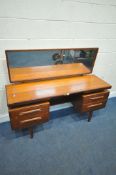 G PLAN FRESCO, A MID-CENTURY TEAK DRESSING TABLE, with a rectangular mirror, over four drawers,