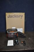 A JACKERY EXPLORER 500 POWER BANK with a still sealed Jackery Solar Saga 100 solar panel, mains