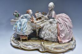 A LUCIANO CAZZOLA FOR PORCELLAINE PRINCIPE FIGURE GROUP in the Capodimonte school, depicting a