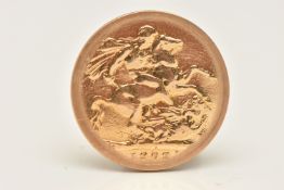 A FULL GOLD SOVEREIGN COIN 1909 EDWARD V11 22ct 7.98g 22.05mm