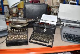 A GROUP OF TYPEWRITERS AND WORD PROCESSORS, comprising a Yost no 10, Imperial and Remington