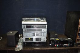 A COLLECTION OF COMPONENT HI FI EQUIPMENT including vintage Pioneer PL-340 turntable, TX-540L tuner,