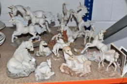 TWELVE FABLES UNICORN SCLUPTURES produced by Holland Studio Craft, comprising twelve sculptures to