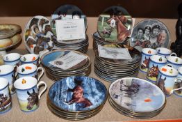 A GROUP OF HORSE RELATED COLLECTORS PLATES AND MUGS, to include Royal Worcester Danbury Mint, 'Great