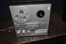 A PHILIPS N7150 REEL TO REEL RECORDER with an empty reel (PAT fail due to uninsulated plug but