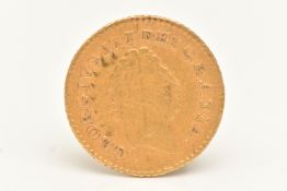 A GEORGE III 1799 THIRD GUINEA COIN, obverse with Laurette head facing right, reverse with crown