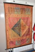 A KUTCH (INDIA) BANJARA TAPESTRY decorated in the banjara style of embroidery with partial mirror