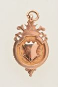 A 9CT GOLD 1920s MEDALLION, personal engraving reading 'Bristol Downs League 1927-1928 Sneyd Park