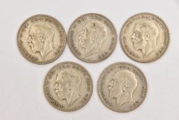 A PARCEL OF FIVE x RARE DATE 1930 HALFCROWN COINS