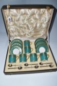 A CASED COLLINGWOODS FOR THOMAS GOODE & CO LTD COFFEE SET, comprising six coffee cans and six