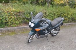 A 1998 SUZUKI GSXF750 MOTORBIKE in green, with a 750cc 16 valve petrol engine, V5c present, first