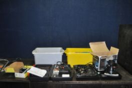 TWO BOXES CONTAINING A COLLECTION OF TOOLS, including a Challenge Xtreme drill, a Black and Decker