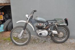 A BSA, NORTON DOT SCRAMBLER MOTORBIKE with a Dt Scrambler frame, tank and wheels, a BSA 250cc petrol