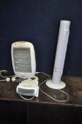 A RUSSELL HOBBS TOWER FAN, a Connect-It halogen heater and a Rhino fan heater (all PAT pass and
