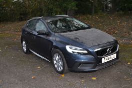 A 2018 VOLVO V40 T3 CROSS COUNTRY FIVE DOOR HATCHBACK CAR, REGISTRATION NUMBER BN18 EJU, in blue,