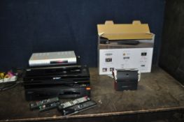 A SONY 4KHD BLU RAY PLAYER with remote and original box, a Sony 4KHD 3D Blu Ray player with remote