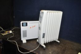 A SILVERCREST HEATER WITH REMOTE and digital readout and a Dimplex oil filled radiator (both PAT