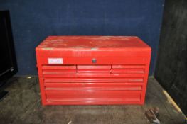 A TALCO MECHANICS TOOL CHEST AND TOOLS with three long and three short drawers, width 66cm, depth