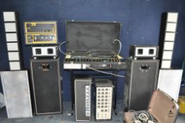 A 1960s DJ SET UP including a Sai dual deck console with BSR MP60 Turntables, two unbranded